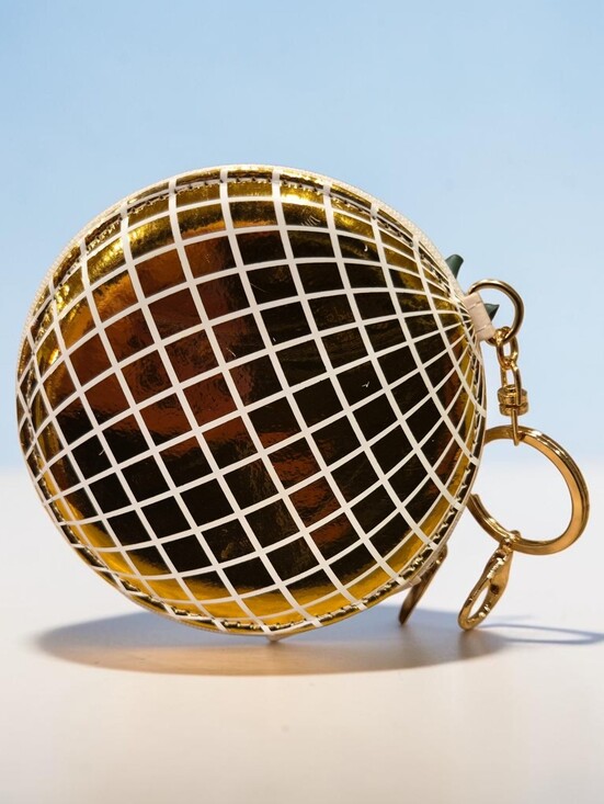 Handbags - Disco Ball Zip Coin Purse Bag Charm Keychain